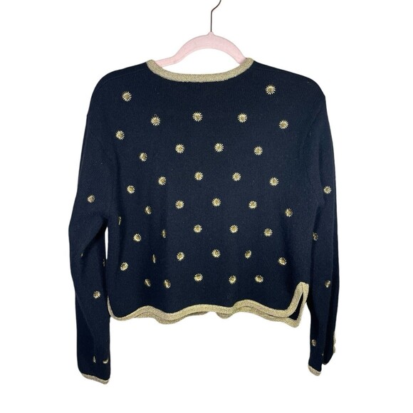 Vintage Charter Club petites by Jane Justin‎  Lambswool Angora Black Cardigan L - Picture 2 of 12